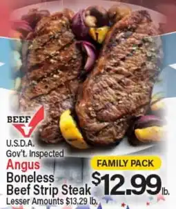 Angelo Caputo's Fresh Market Angus Boneless Beef Strip Steak offer