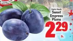 Angelo Caputo's Fresh Market Farm Fresh Sweet Empress Plums offer