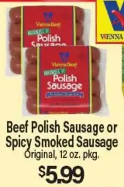 Angelo Caputo's Fresh Market Beef Polish Sausage or Spicy Smoked Sausage offer