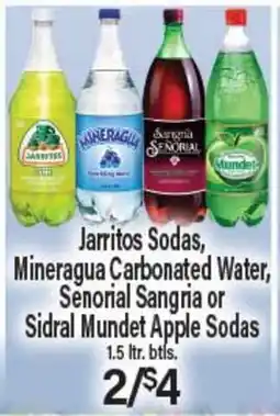 Angelo Caputo's Fresh Market Jarritos Sodas, Mineragua Carbonated Water, Senorial Sangria or Sidral Mundet Apple Sodas offer