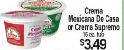 Angelo Caputo's Fresh Market Crema Mexicana De Casa or Crema Supremo offer