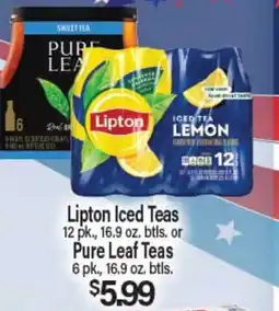 Angelo Caputo's Fresh Market Lipton Iced Teas or Pure Leaf Teas offer