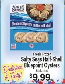 Angelo Caputo's Fresh Market Fresh Frozen Salty Seas Half-Shell Bluepoint Oysters offer