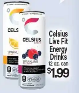 Angelo Caputo's Fresh Market Celsius Live Fit Energy Drinks offer
