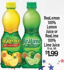 Angelo Caputo's Fresh Market ReaLemon 100% Lemon Juice or ReaLime 100% Lime Juice offer