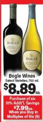 Angelo Caputo's Fresh Market Bogle Wines offer