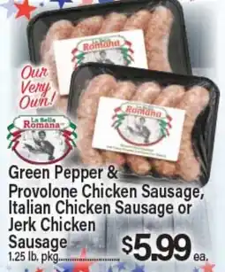 Angelo Caputo's Fresh Market Green Pepper & Provolone Chicken Sausage, Italian Chicken Sausage or Jerk Chicken Sausage offer