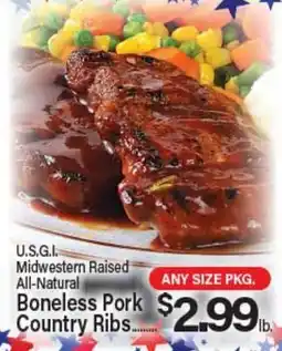Angelo Caputo's Fresh Market U.S.G.I. Midwestern Raised All-Natural Boneless Pork Country Ribs offer