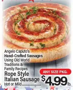 Angelo Caputo's Fresh Market Rope Style Italian Sausage offer