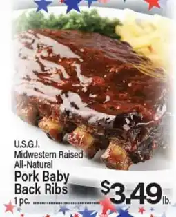 Angelo Caputo's Fresh Market U.S.G.I. Midwestern Raised All-Natural Pork Baby Back Ribs offer