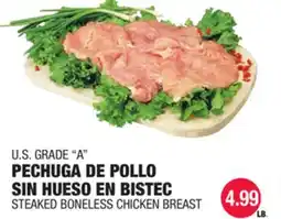 Carnicerias Jimenez U.S. GRADE A PECHUGA DE POLLO SIN HUESO EN BISTEC offer