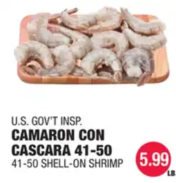 Carnicerias Jimenez U.S. GOV'T INSP. CAMARON CON CASCARA 41-50 offer