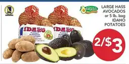 Pete's Fresh Market LARGE HASS AVOCADOS or 5 lb. bag IDAHO POTatoes offer
