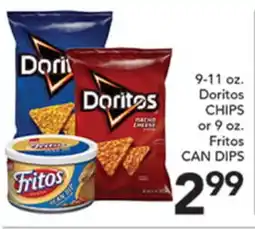 Pete's Fresh Market 9-11 oz. Doritos CHIPS or 9 oz. Fritos CAN DIPS offer
