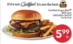 Pete's Fresh Market Certified Angus Beef 80% Lean GROUND CHUCK offer