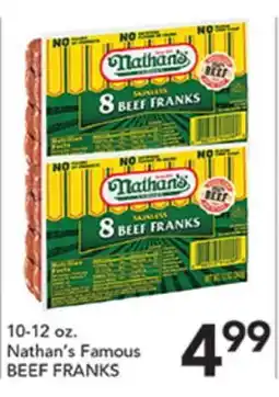 Pete's Fresh Market Nathan's Famous BEEF FRANKS offer