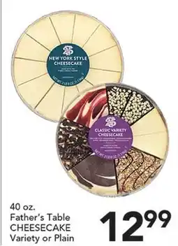 Pete's Fresh Market Father's Table CHEESECAKE offer