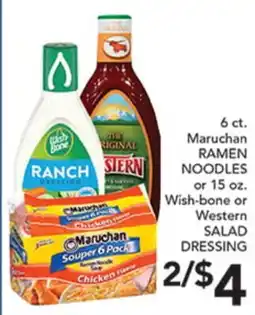 Pete's Fresh Market 6 ct. Maruchan RAMEN NOODLES or 15 oz. Wish-bone or Western SALAD DRESSING offer