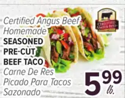Cermak Fresh Market Certified Angus Beef Homemade SEASONED PRE-CUT BEEF TACO offer