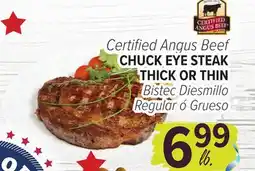 Cermak Fresh Market Certified Angus Beef CHUCK EYE STEAK THICK OR THIN offer