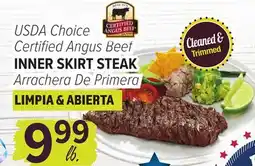 Cermak Fresh Market USDA Choice Certified Angus Beef INNER SKIRT STEAK offer
