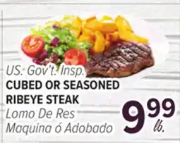 Cermak Fresh Market U.S. Gov't. Insp. CUBED OR SEASONED RIBEYE STEAK offer