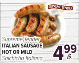 Cermak Fresh Market Supreme Tender ITALIAN SAUSAGE HOT OR MILD offer