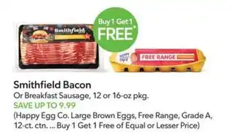 Smithfield Bacon or Breakfast Sausage
