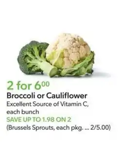 Publix Broccoli or Cauliflower offer