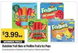 Raley's Outshine Fruit Bars or Frollies Fruity Ice Pops offer
