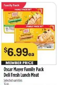 Raley's Oscar Mayer Family Pack Deli Fresh Lunch Meat offer