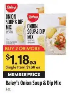 Raley's Raley's Onion Soup & Dip Mix offer
