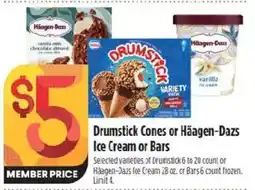 Raley's Drumstick Cones or Häagen-Dazs Ice Cream or Bars offer
