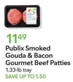 Publix Publix smoked gouda & bacon gourmet beef patties offer