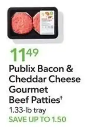Publix bacon & cheddar cheese gourmet beef patties