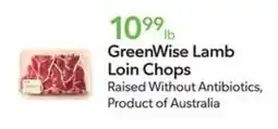 Publix GreenWise Lamb Loin Chops offer