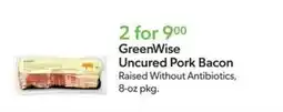 Publix GreenWise Uncured Pork Bacon offer