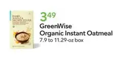 Publix GreenWise Organic Instant Oatmeal offer