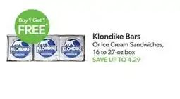 Publix Klondike Bars or Ice Cream Sandwiches offer