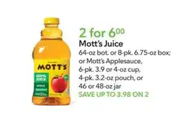 Publix Mott's Juice offer