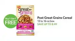Publix Post Great Grains Cereal offer