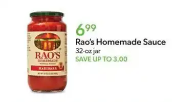 Publix Rao's Homemade Sauce offer