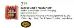 Publix Boar's Head Frankfurters offer