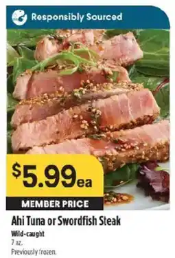 Raley's Ahi Tuna or Swordfish Steak offer