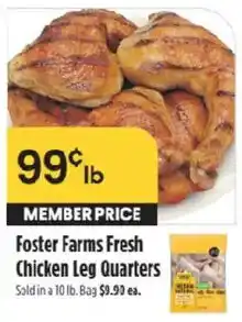 Raley's Foster Farms Fresh Chicken Leg Quarters offer