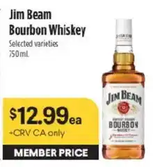 Raley's Jim Beam Bourbon Whiskey offer