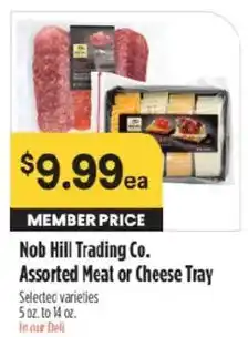 Raley's Nob Hill Trading Co. Assorted Meat or Cheese Tray offer