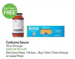 Publix Carbone Sauce offer