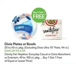 Publix Dixie Plates or Bowls offer