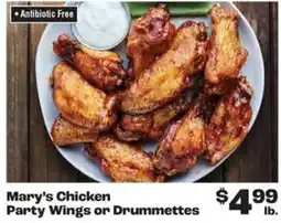Rosauers Mary's Chicken Party Wings or Drummettes offer
